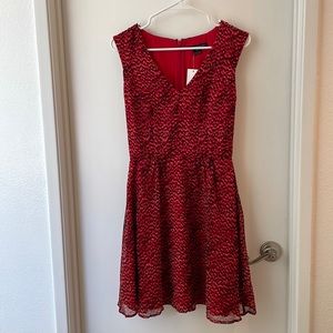 NWT French Connection Wild Cat Chiffon V-Neck Flare Dress